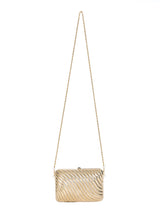 Ribbed Goldtone Metal Clutch Accessory arcadeshops.com