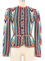 Yves Saint Laurent Metallic Ikat Knit Jacket Jacket arcadeshops.com