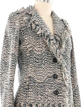 Missoni Grey Fringed Knit Cardigan Jacket arcadeshops.com
