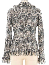 Missoni Grey Fringed Knit Cardigan Jacket arcadeshops.com