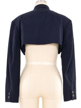 Yohji Yamamoto Navy Cropped Blazer Jacket arcadeshops.com