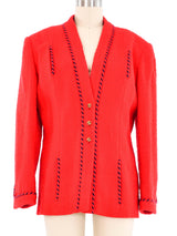 Chanel Red Tweed Jacket Jacket arcadeshops.com