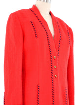 Chanel Red Tweed Jacket Jacket arcadeshops.com