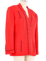 Chanel Red Tweed Jacket Jacket arcadeshops.com