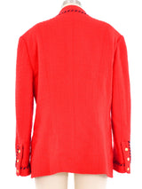 Chanel Red Tweed Jacket Jacket arcadeshops.com