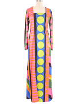 1970s Rainbow Op Art Jersey Dress Dress arcadeshops.com