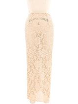 1996 Dolce & Gabbana Nude Lace Midi Skirt Bottom arcadeshops.com