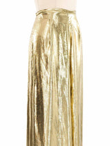 Gold Lame Wide Leg Pants Bottom arcadeshops.com