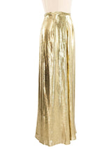 Gold Lame Wide Leg Pants Bottom arcadeshops.com