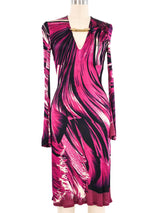 2008 Roberto Cavalli Pink Brushstroke Jersey Dress Dress arcadeshops.com