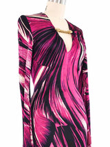 2008 Roberto Cavalli Pink Brushstroke Jersey Dress Dress arcadeshops.com