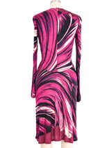 2008 Roberto Cavalli Pink Brushstroke Jersey Dress Dress arcadeshops.com