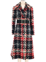 1960s Davidow Red And Black Chunky Tweed Coat Outerwear arcadeshops.com