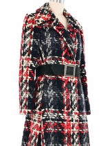 1960s Davidow Red And Black Chunky Tweed Coat Outerwear arcadeshops.com