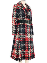 1960s Davidow Red And Black Chunky Tweed Coat Outerwear arcadeshops.com