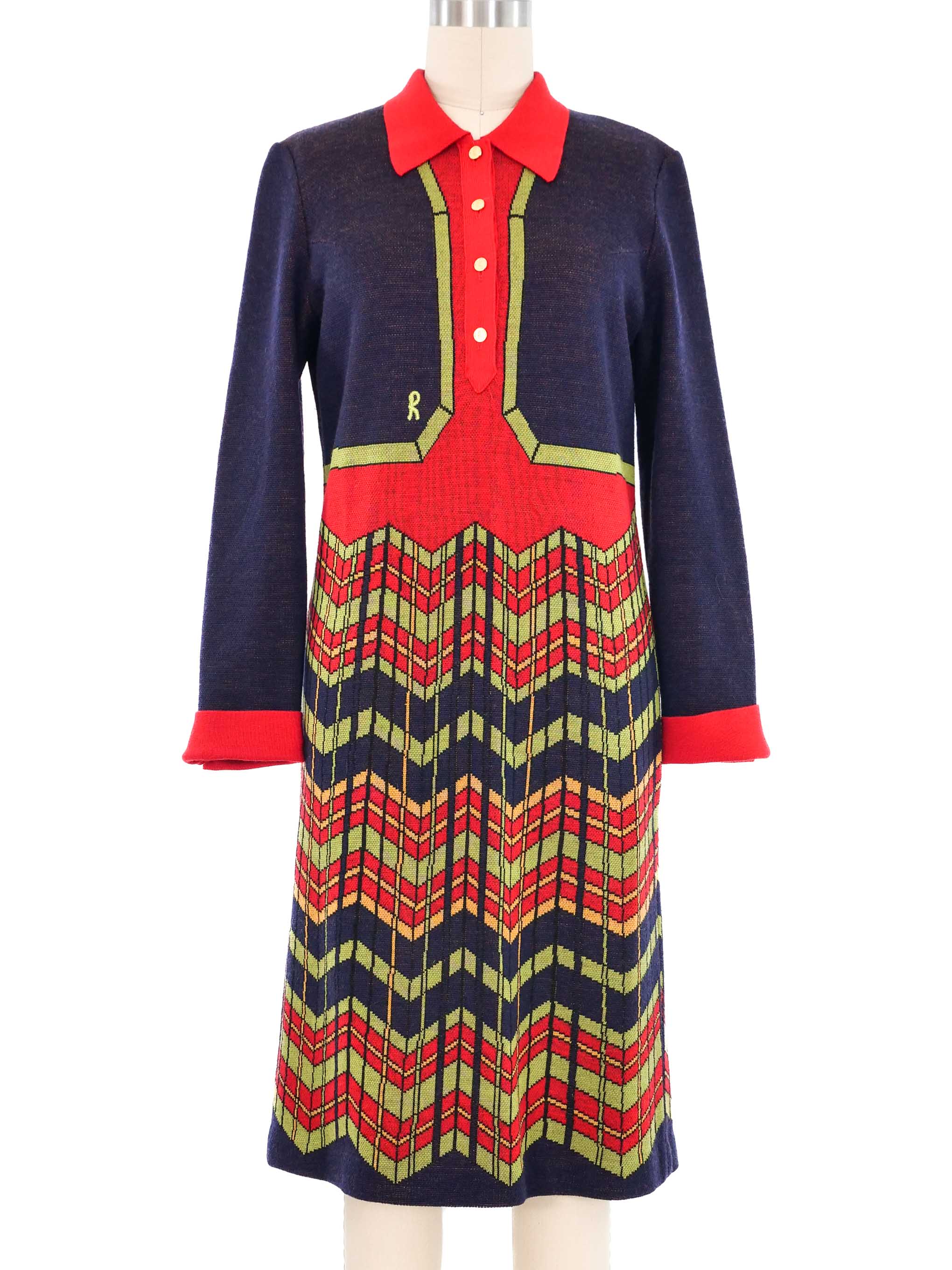 Roberta di Camerino Trompe L'Oeil Knit Dress Roberta di Camerino Trompe L'Oeil Knit Dress