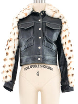 1970s Faux Fur Trimmed Leather Jacket Jacket arcadeshops.com