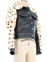 1970s Faux Fur Trimmed Leather Jacket Jacket arcadeshops.com
