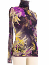 Jean Paul Gaultier Palm Printed Mesh Top Top arcadeshops.com