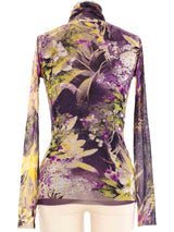 Jean Paul Gaultier Palm Printed Mesh Top Top arcadeshops.com