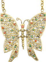 Goldtone Articulated Butterfly Necklace Accessory arcadeshops.com