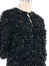 1960s Beaded Fringed Knit Top Top arcadeshops.com