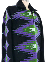 Black Beaded Wool Chimayo Coat Outerwear arcadeshops.com