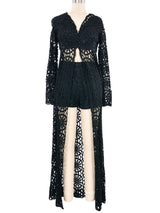 1970s Joy Stevens Lace Duster Ensemble Suit arcadeshops.com