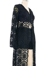 1970s Joy Stevens Lace Duster Ensemble Suit arcadeshops.com