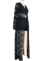 1970s Joy Stevens Lace Duster Ensemble Suit arcadeshops.com