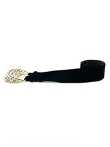 Oscar de la Renta Velvet Crystal Buckle Belt Accessory arcadeshops.com