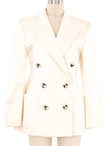 Escada Cream Checkered Button Blazer Jacket arcadeshops.com