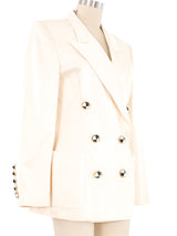 Escada Cream Checkered Button Blazer Jacket arcadeshops.com