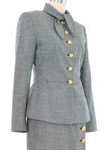 Escada Houndstooth Buttoned Skirt Suit Suit arcadeshops.com