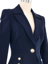 Escada Navy Neoprene Blazer Jacket arcadeshops.com