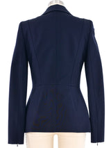 Escada Navy Neoprene Blazer Jacket arcadeshops.com