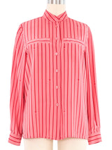 Escada Pink Stripes And Hearts Blouse Top arcadeshops.com