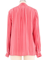Escada Pink Stripes And Hearts Blouse Top arcadeshops.com