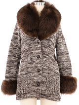 1970s Calvin Klein Fur Trimmed Cardigan Jacket arcadeshops.com