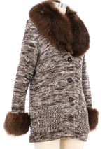 1970s Calvin Klein Fur Trimmed Cardigan Jacket arcadeshops.com