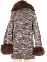 1970s Calvin Klein Fur Trimmed Cardigan Jacket arcadeshops.com