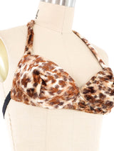 1970s Fredericks Fuzzy Leopard Bikini Top arcadeshops.com