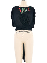 Holly's Harp Fruit Accented Jersey Wrap Top Top arcadeshops.com