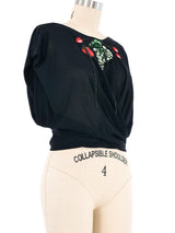 Holly's Harp Fruit Accented Jersey Wrap Top Top arcadeshops.com