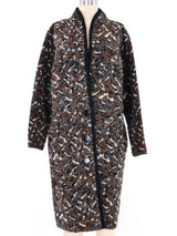 Speckled Stripe Knit Maxi Cardigan Jacket arcadeshops.com