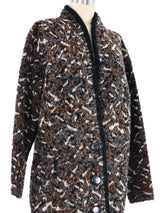 Speckled Stripe Knit Maxi Cardigan Jacket arcadeshops.com