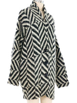 Grayscale Geometric Knit Maxi Cardigan Jacket arcadeshops.com
