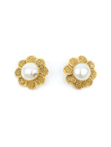 Chanel Pearl Interlocking CC Flower Earrings Accessory arcadeshops.com
