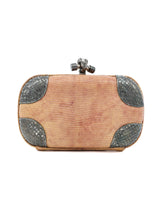 Bottega Veneta Lizard Skin Metal Knot Clutch Accessory arcadeshops.com