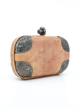 Bottega Veneta Lizard Skin Metal Knot Clutch Accessory arcadeshops.com
